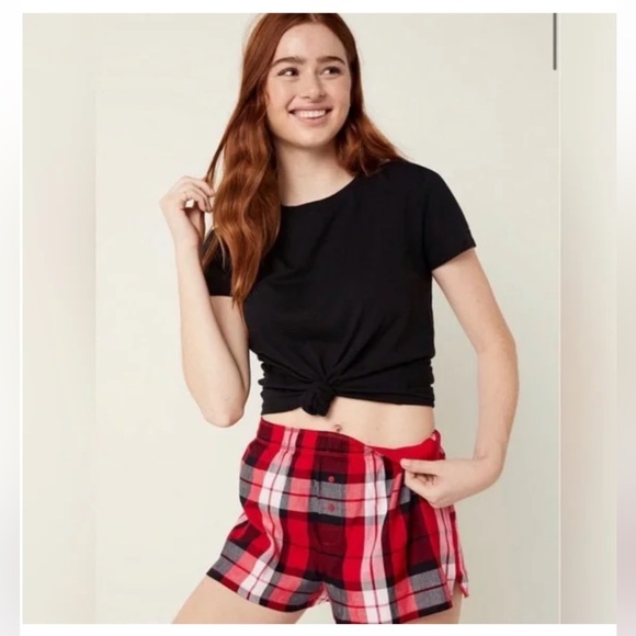 + nwot + PINK Victoria Secret Plaid Pajama Shorts - Picture 2 of 8